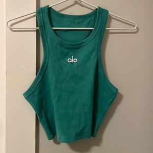 Alo yoga Aspire Tank Ocean teal/white Size S